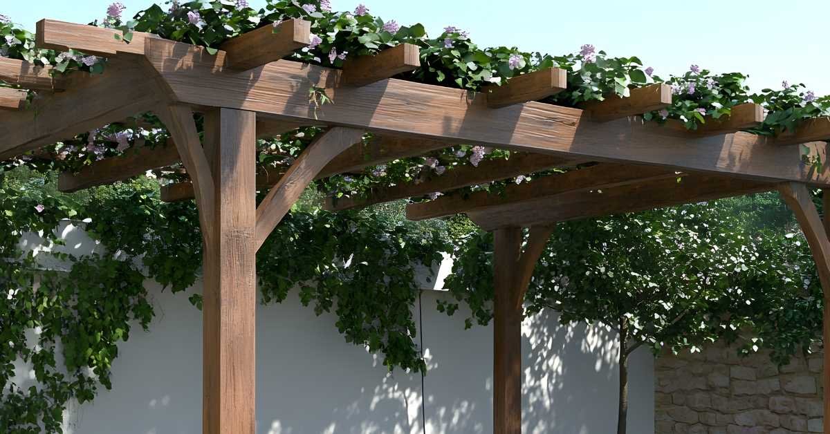 . Mini Pergola-Style Wooden Shade
